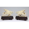 grup statuar " Qilin ". sculpturi in fildes. China pre-1940